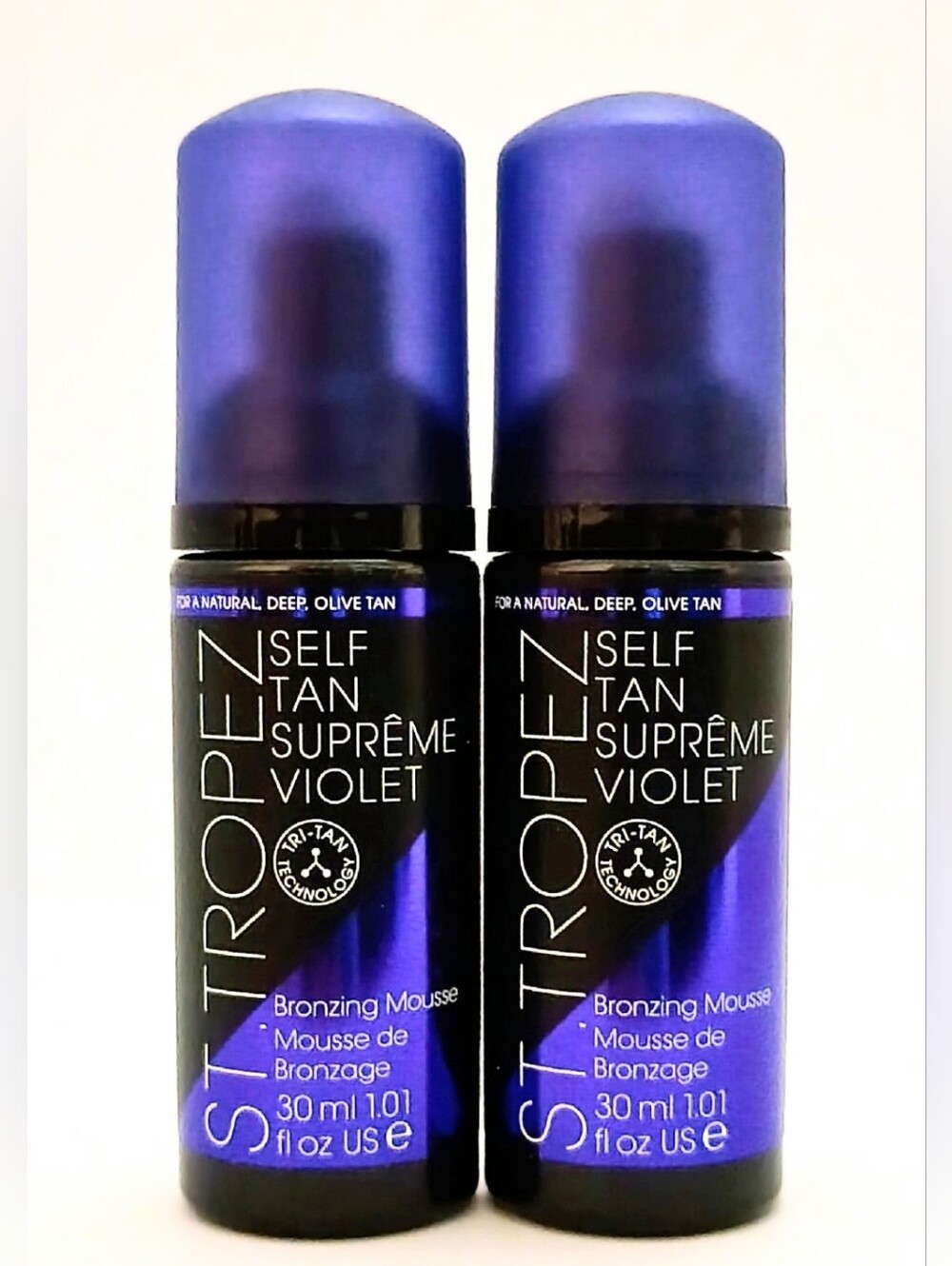 St. Tropez Self Tan Supreme Violet Bronzing Mousse Duo 2x 1.01oz Travel Mini